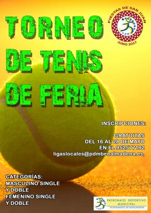 ABIERTAS LAS INSCRIPCIONES PARA EL TORNEO DE TENIS DE FERIA 