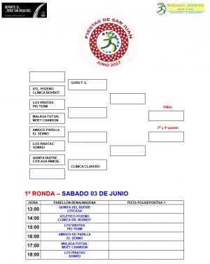 1 RONDA TORNEO FTBOL SALA FIESTAS DE SAN JUAN 2017