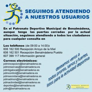 ATENCIÓN AL CIUDADANO DEL PATRONATO DEPORTIVO MUNICIPAL DE BENALMÁDENA