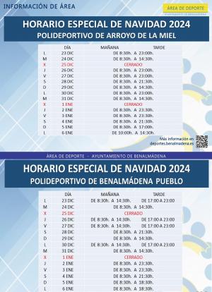 HORARIOS DE APERTURA NAVIDAD 2024