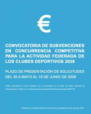 CONVOCATORIA DE SUBVENCIONES PARA CLUBES FEDERADOS