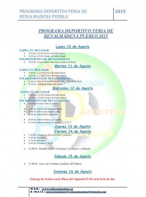 PROGRAMA DEPORTIVO DE LA FERIA DE BENALMADENA PUEBLO