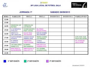 ATENCIN PRIMERA JORNADA DE LA 36 LIGA LOCAL DE FTBOL SALA